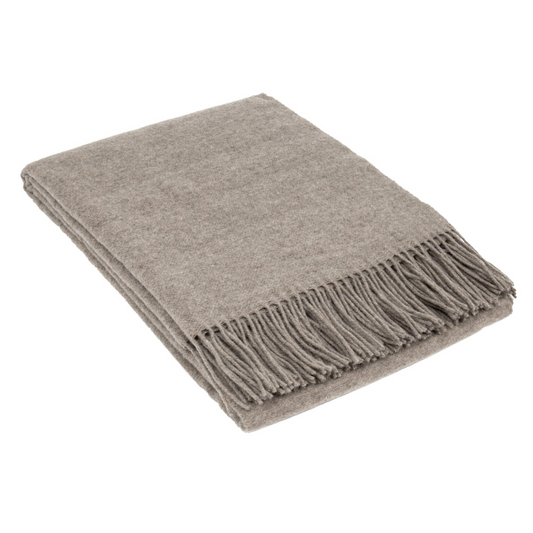 Phoebe Cashmere & Merino Blend Throw - Stone