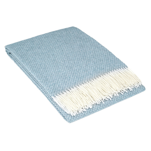 Phoebe Cashmere & Merino Blend Throw - Blue