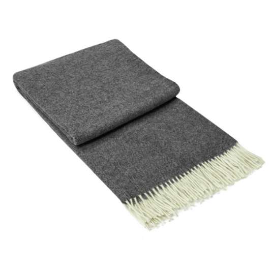 Hyperion Merino Wool Blend Throw - Dark Grey