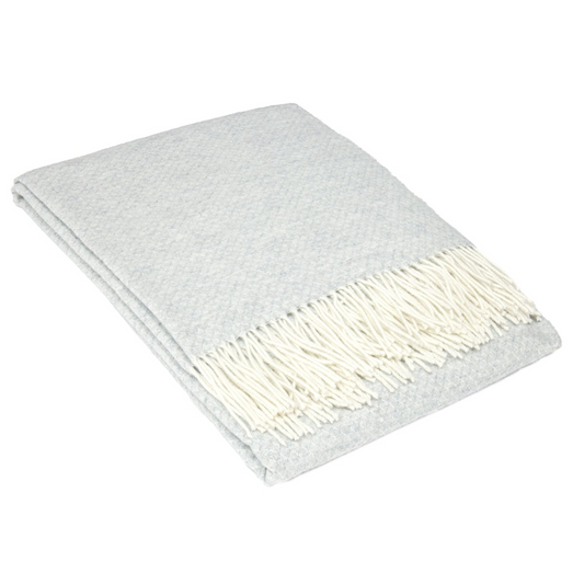 Phoebe Cashmere & Merino Blend Throw - Light Grey