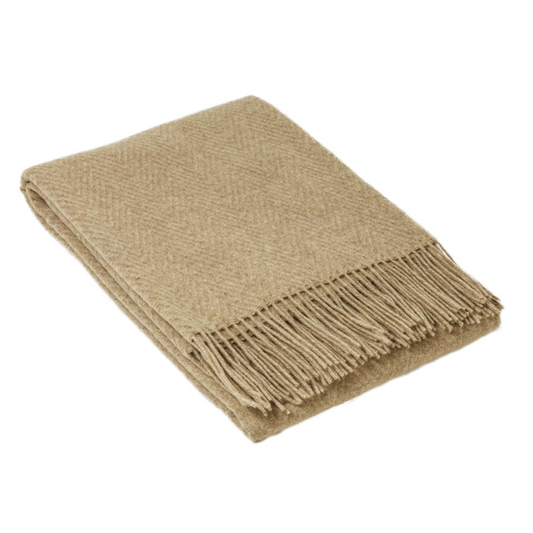 Hyperion Wool Blend Throw- Camel