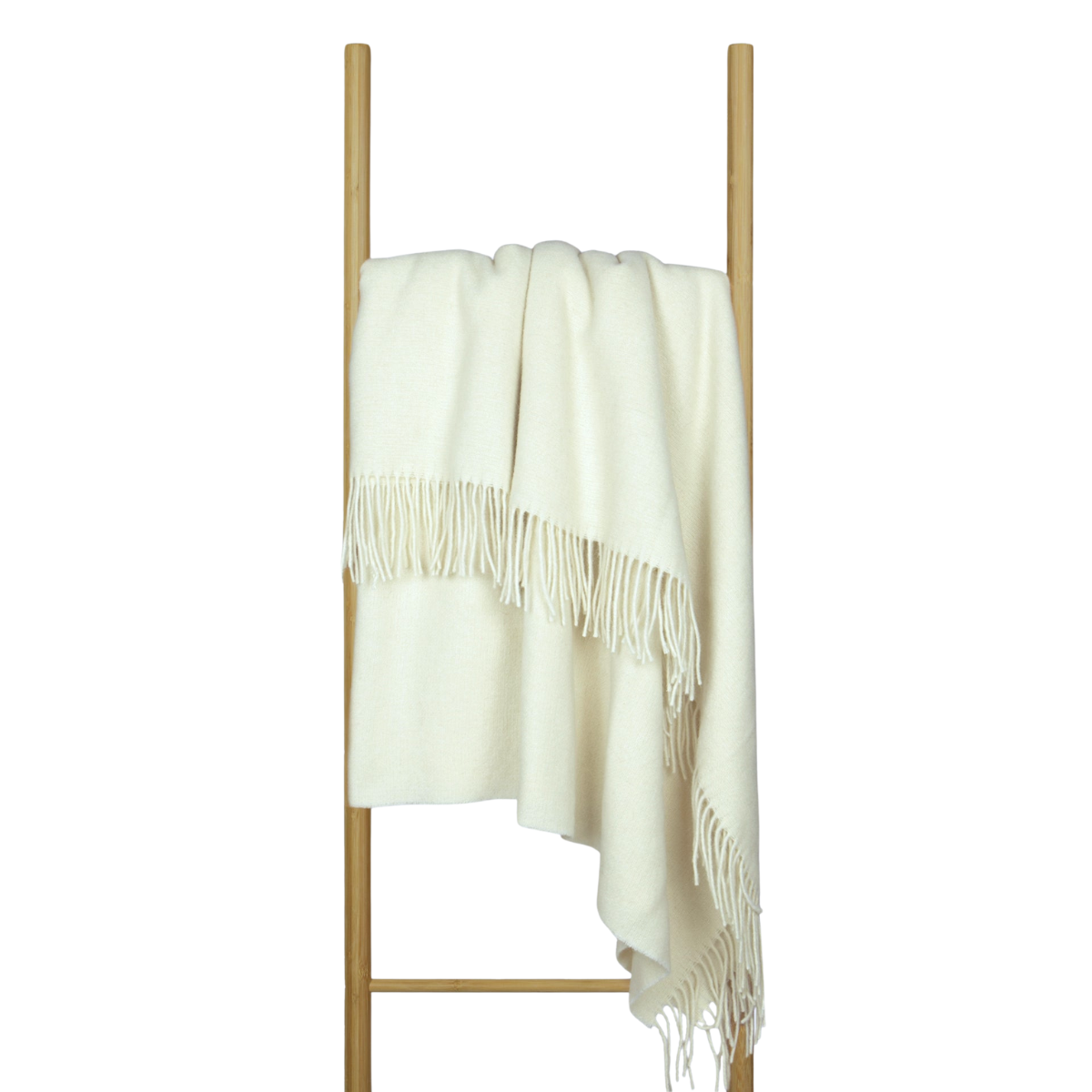 Lyra Merino Wool Blend Throw - Ivory