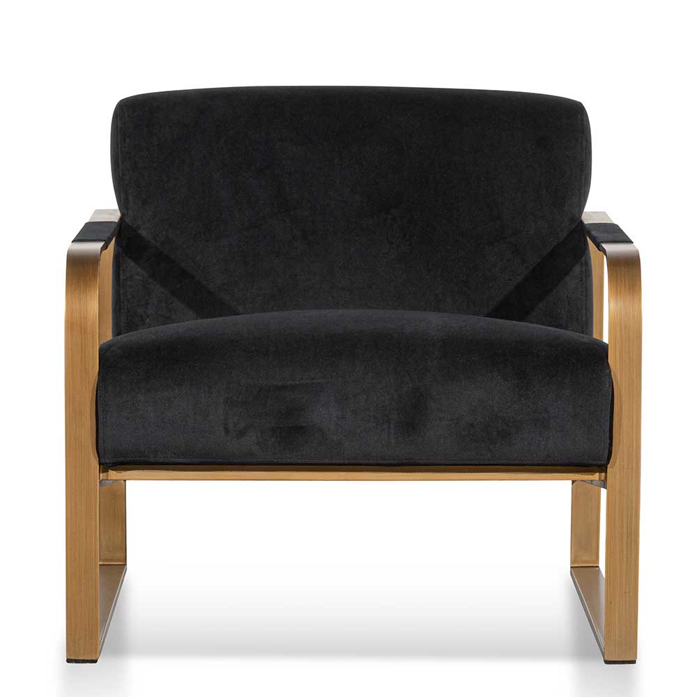 Beatrix Black Velvet Armchair