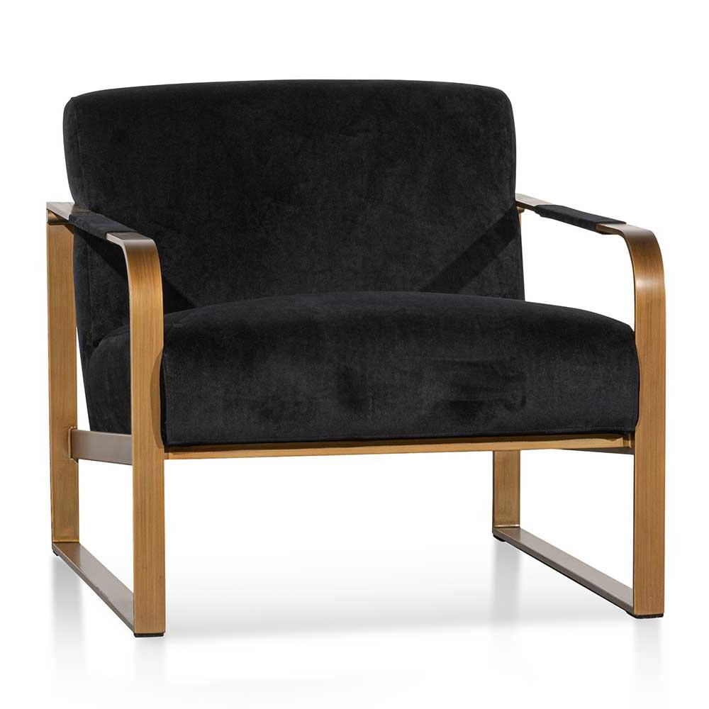 Beatrix Black Velvet Armchair