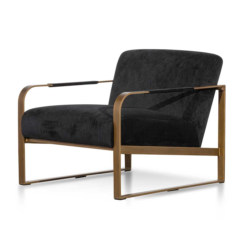 Beatrix Black Velvet Armchair