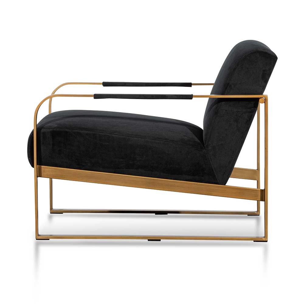 Beatrix Black Velvet Armchair