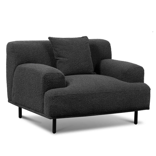 Leona Charcoal Boucle Armchair