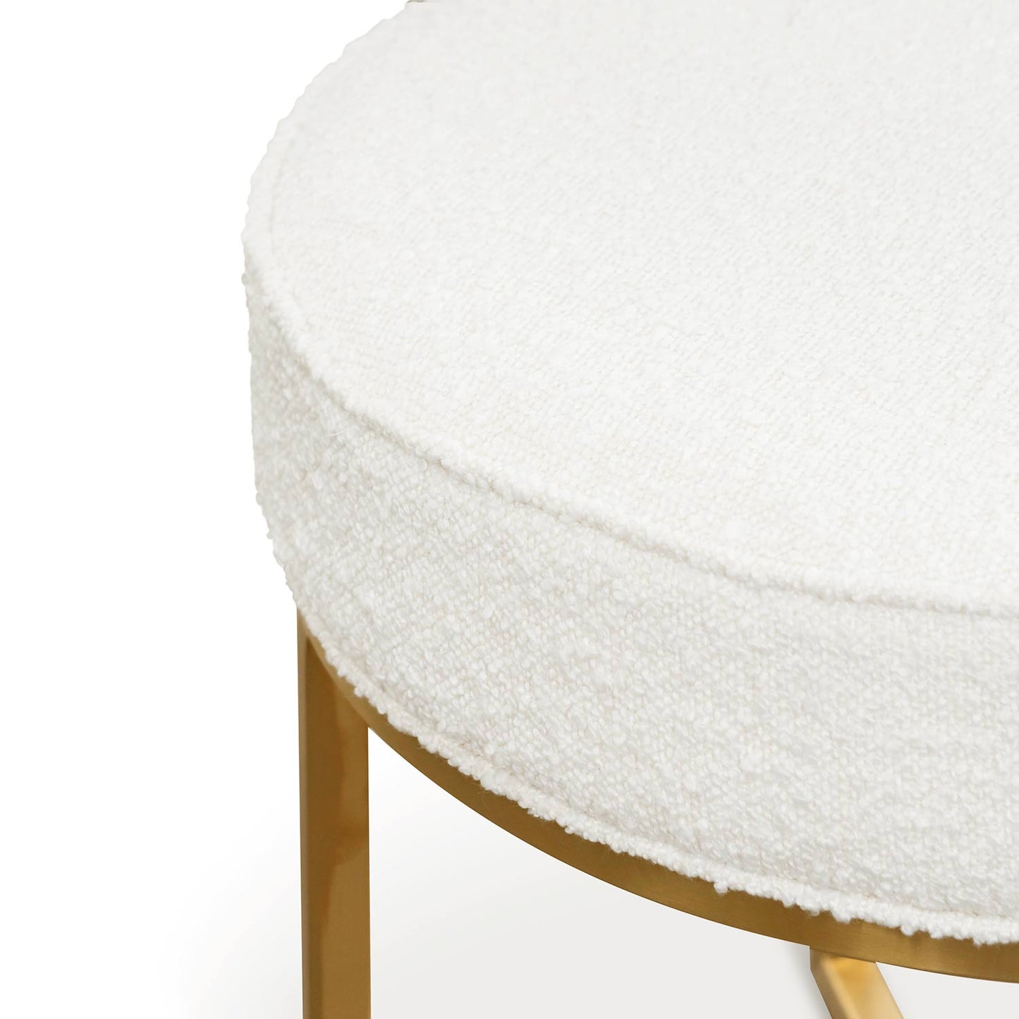 Clara Ivory White Boucle Ottoman