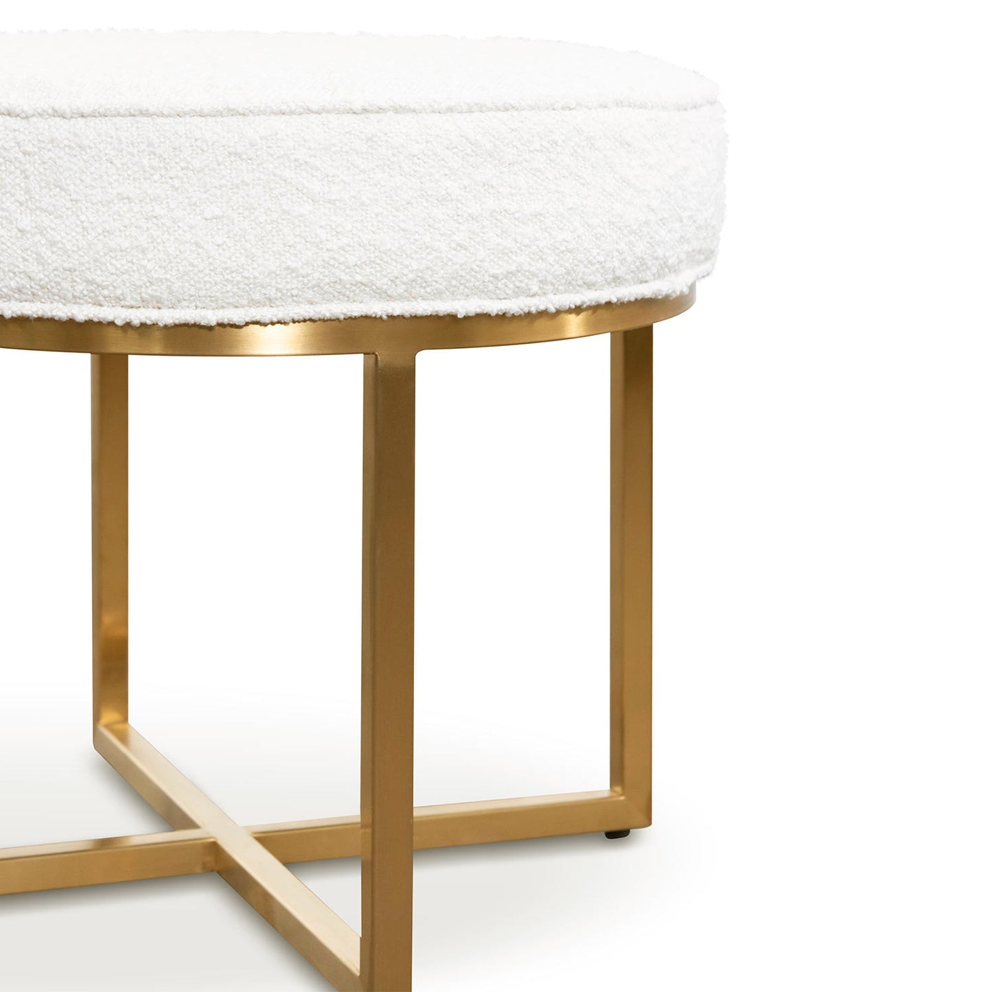 Clara Ivory White Boucle Ottoman