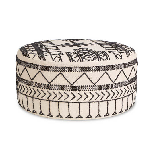 Brooklyn Round Ottoman White