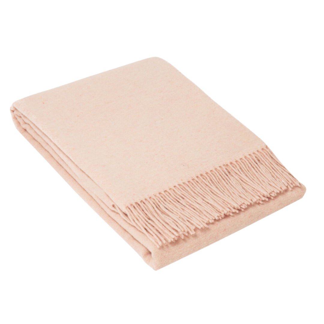 Lyra Merino Wool Blend Throw - Blush