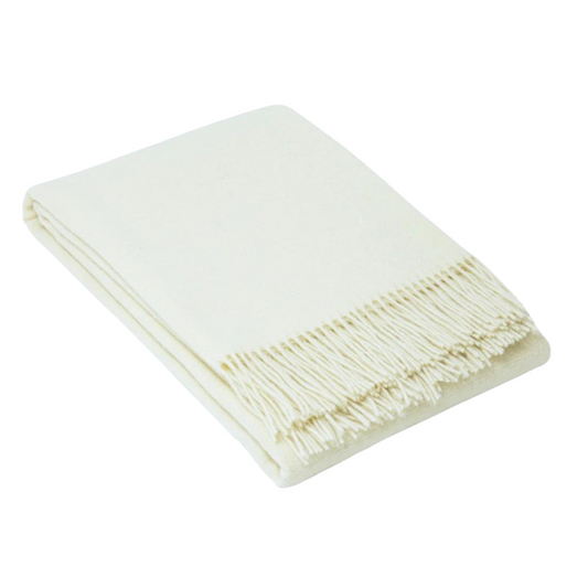 Lyra Merino Wool Blend Throw - Ivory