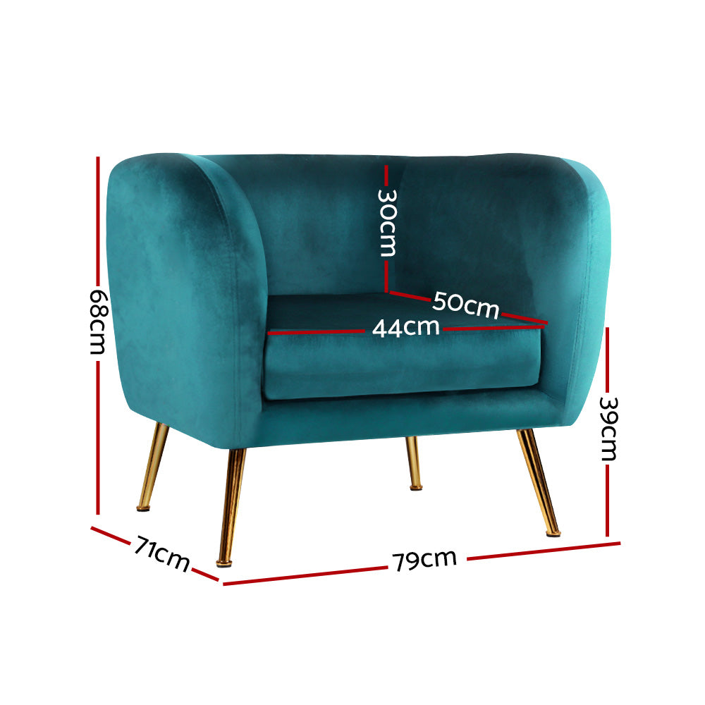 Jade Velvet Arm Chair