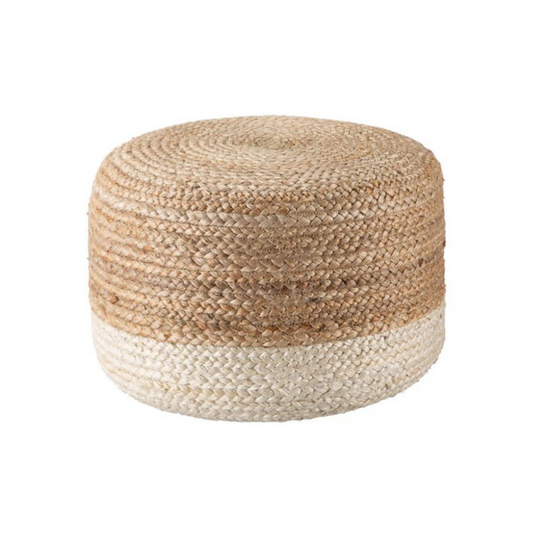 Calliope Hand Braided Beige Ottoman