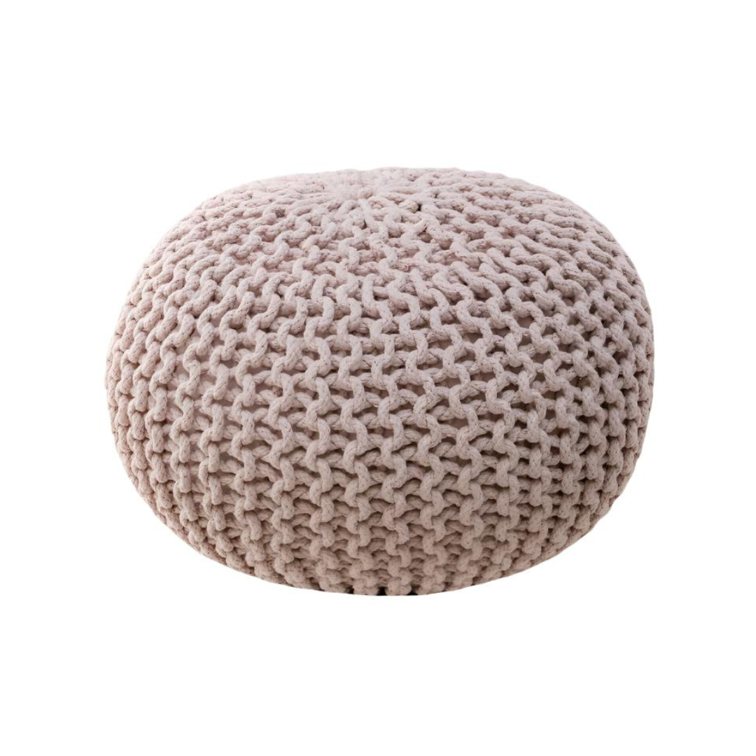 Magnolia Hand Knitted Ottoman - Blush Pink