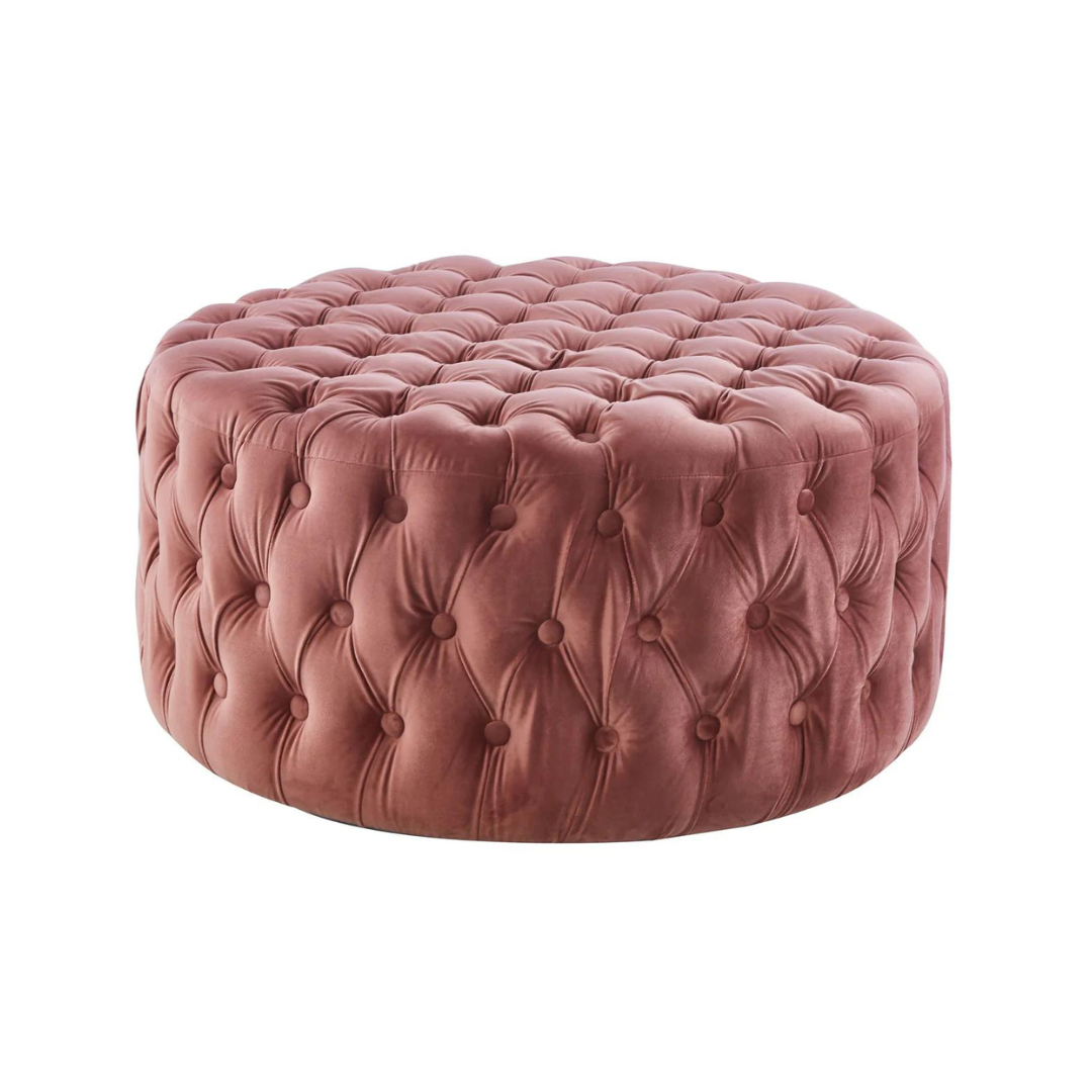 Sylvie Tufted Velvet Ottoman