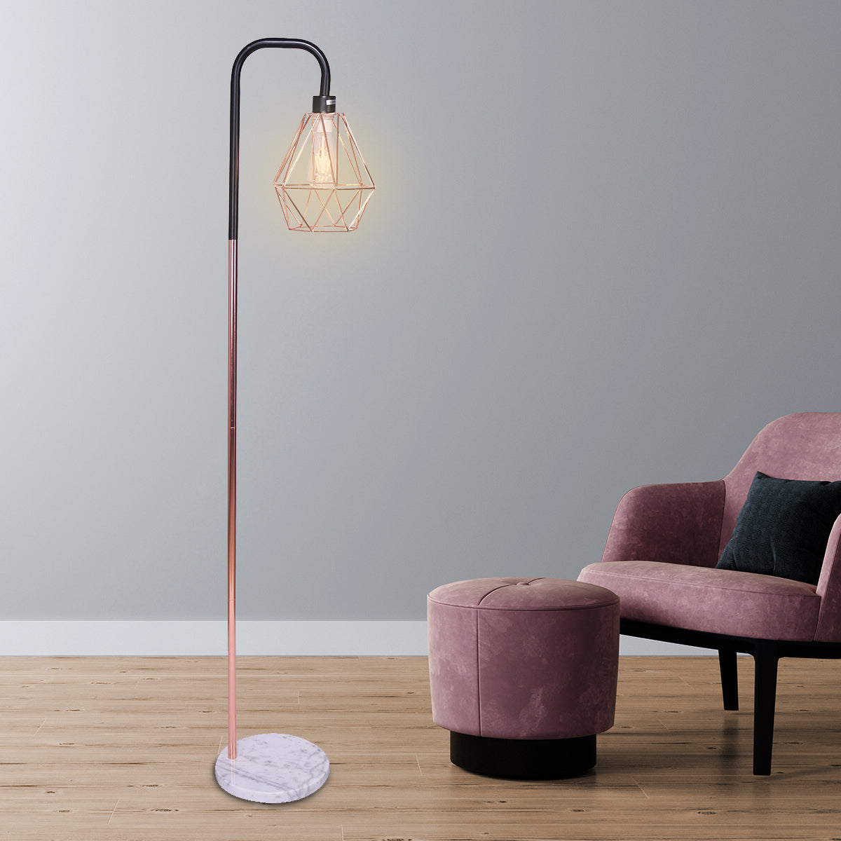 Amethyst Industrial Floor Lamp