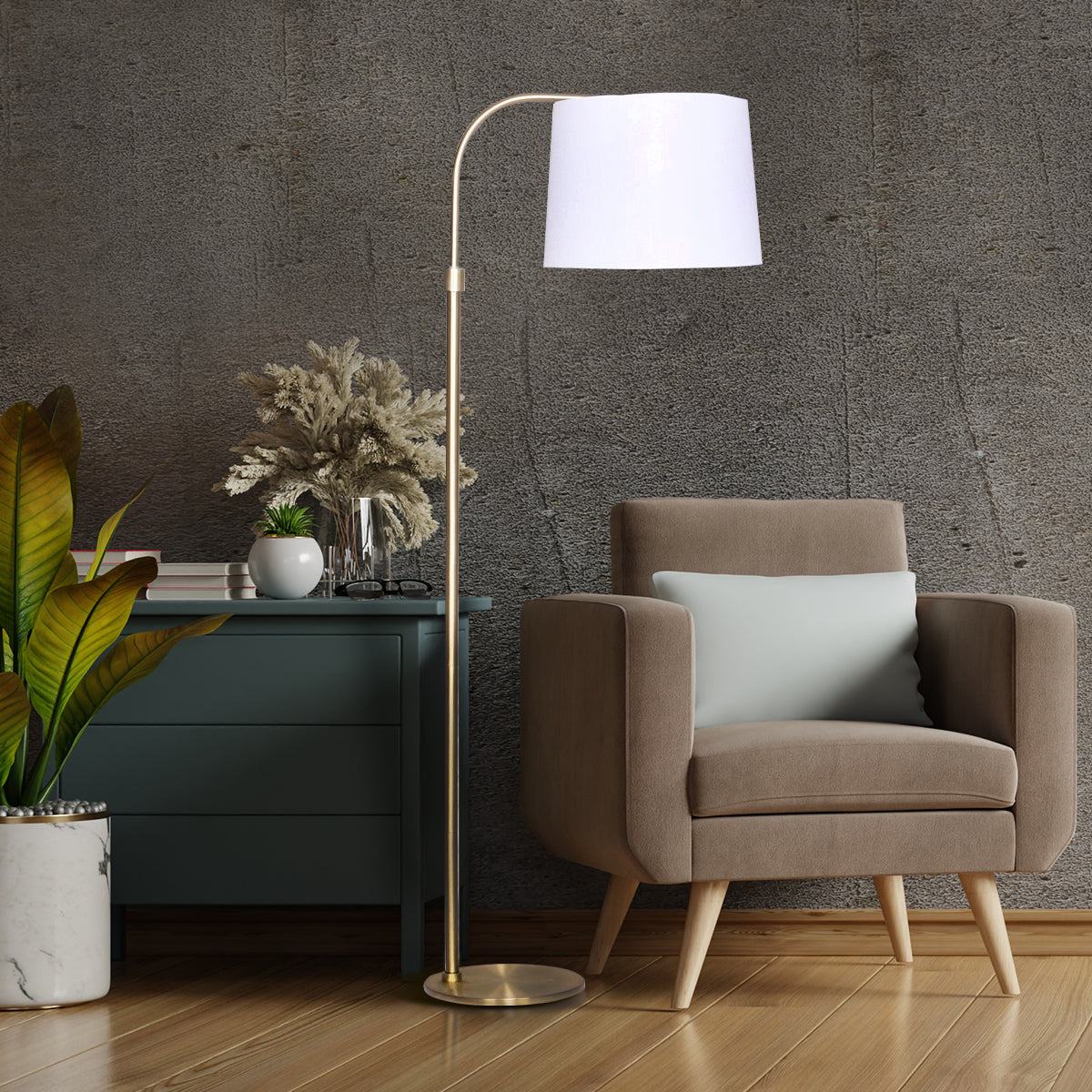 Solstice Golden Brass Floor Lamp