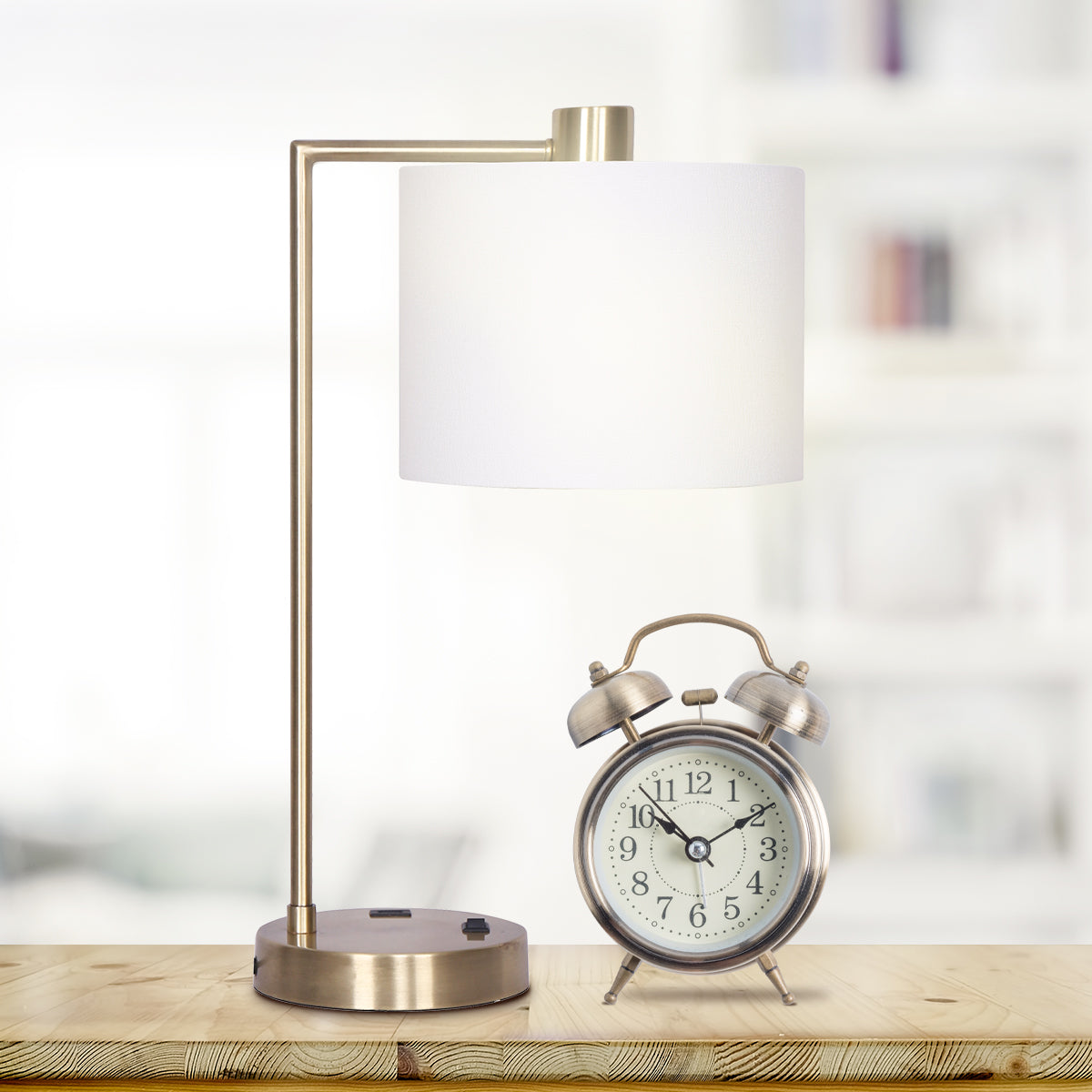 Jade Brushed Metal Table Lamp