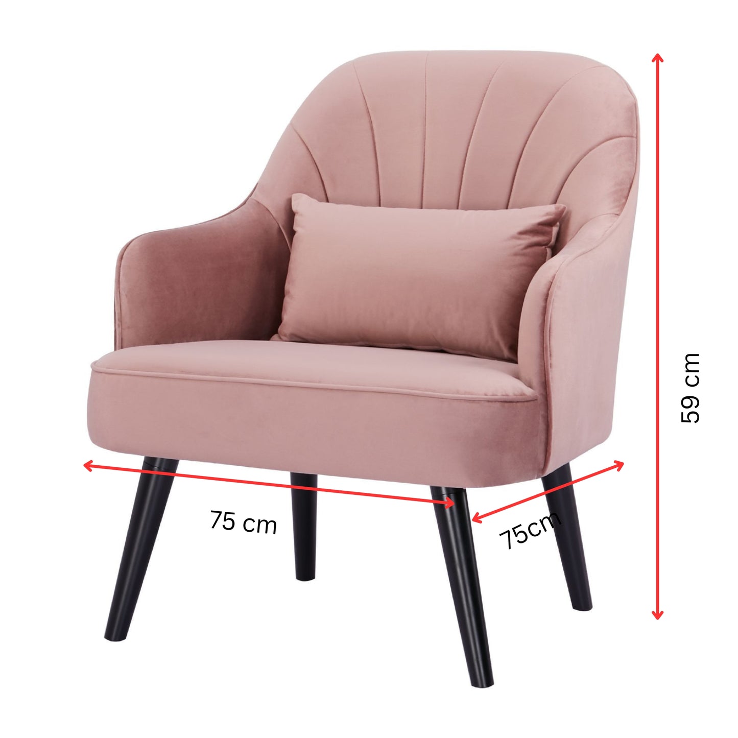 Gabrielle Arm Chair - Pink