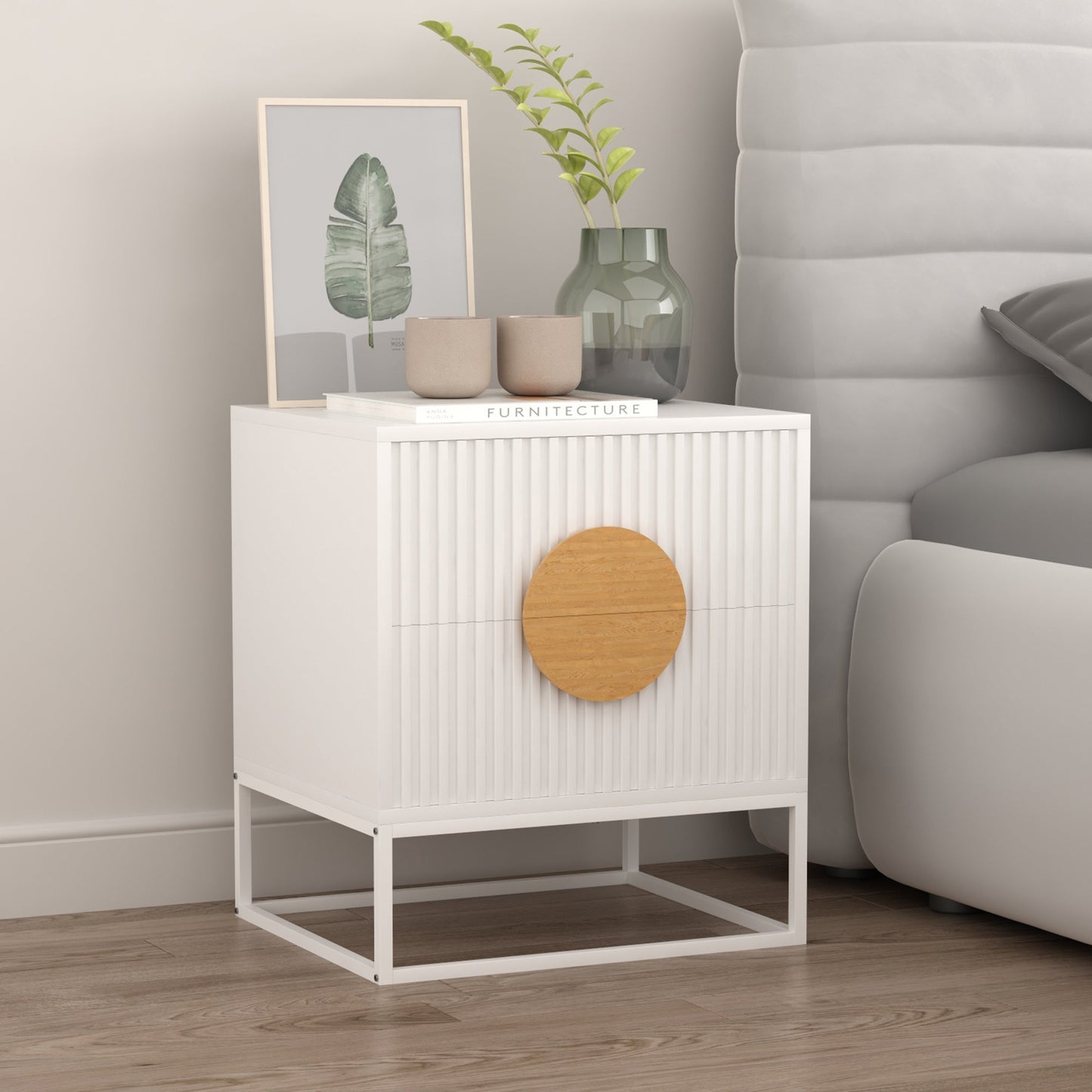 Solstice Drawer Side Table White