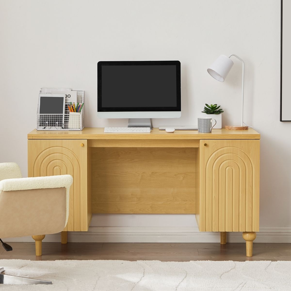 Solara Natural Light Oak Desk