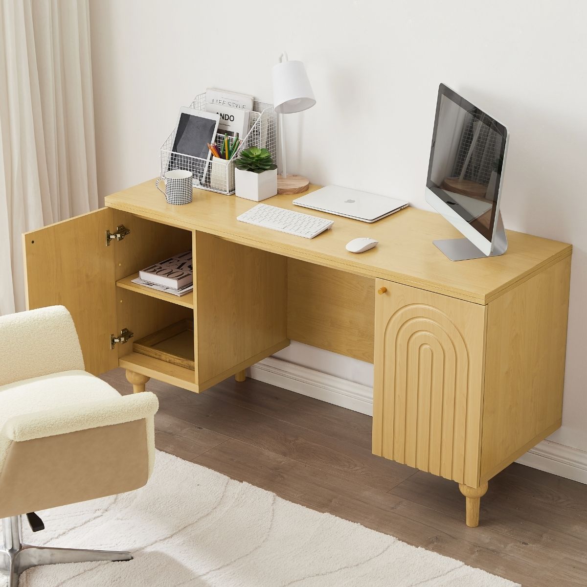 Solara Natural Light Oak Desk