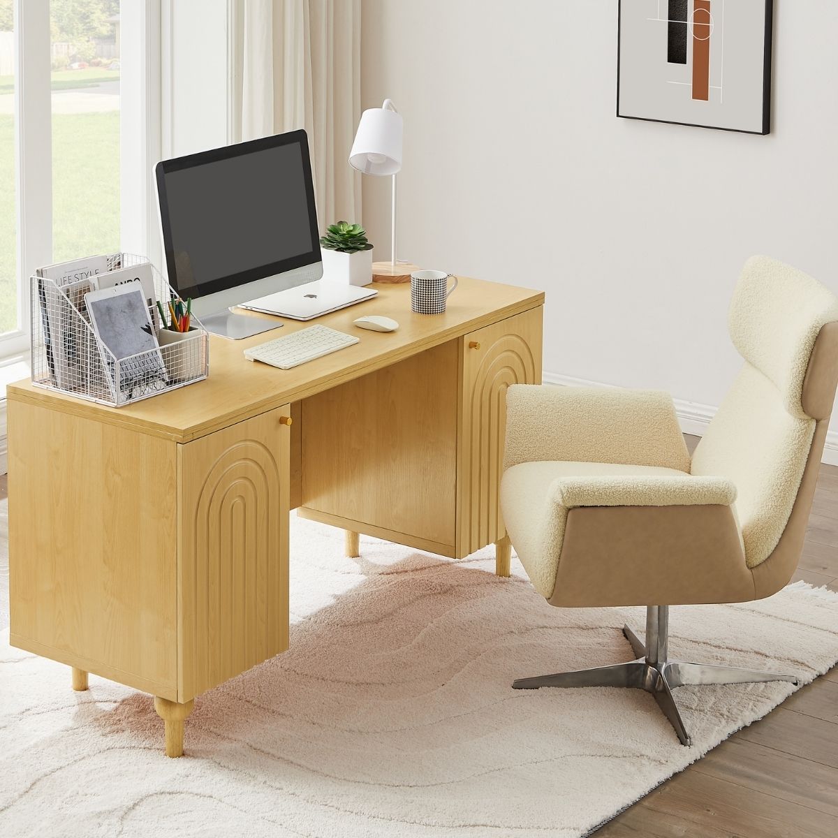 Solara Natural Light Oak Desk