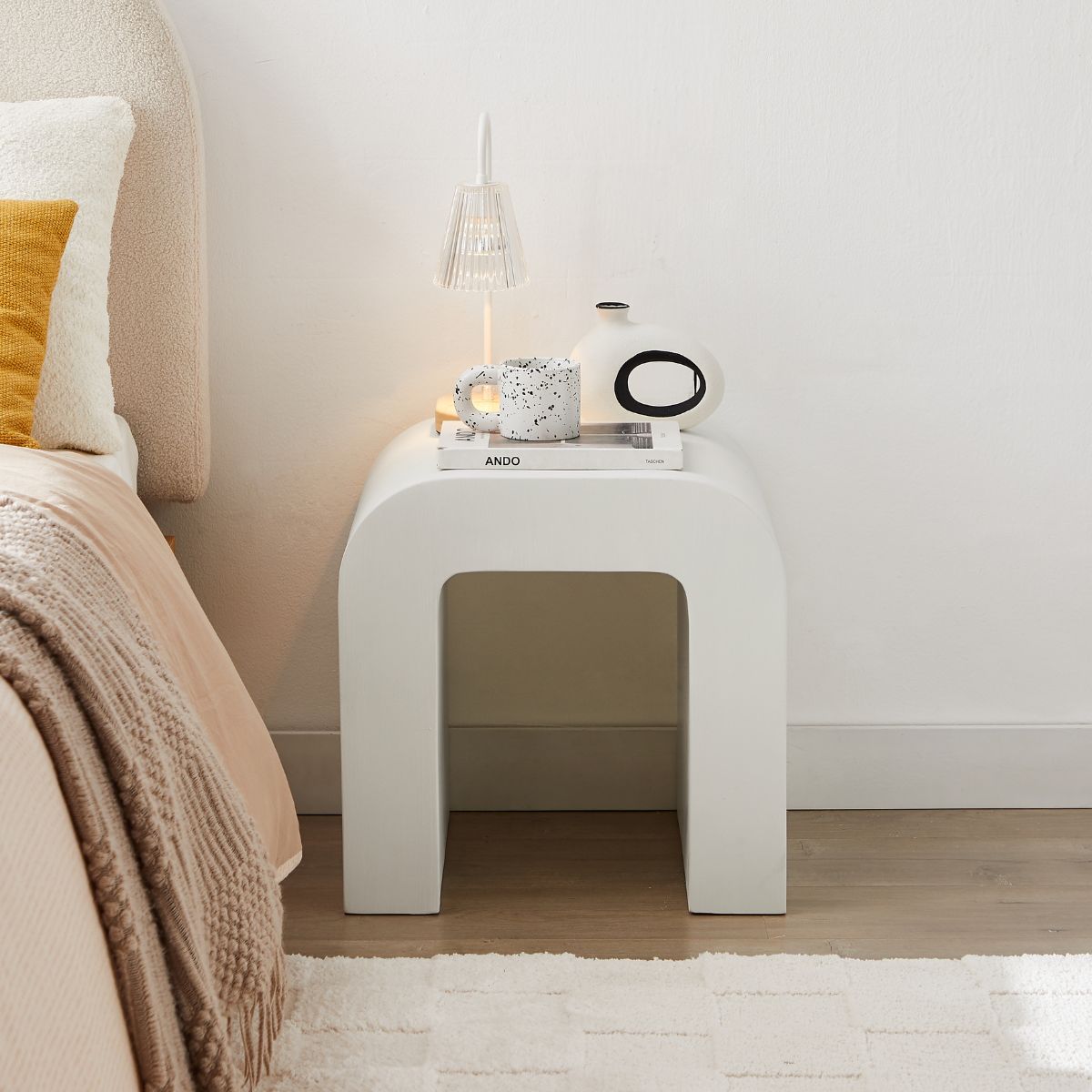 Curve White Side Table