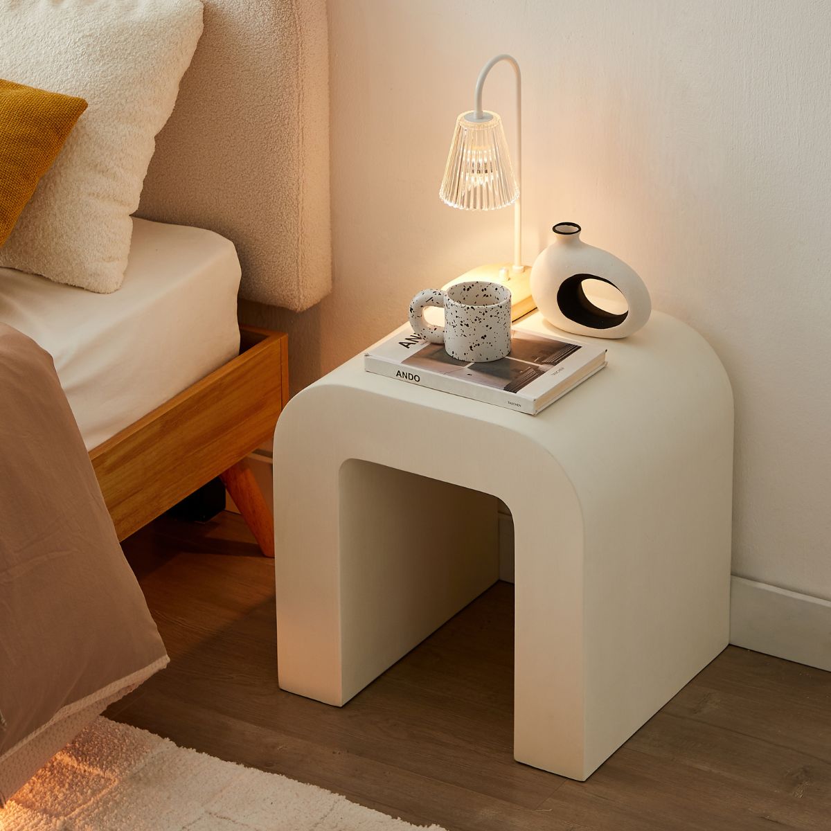 Curve White Side Table