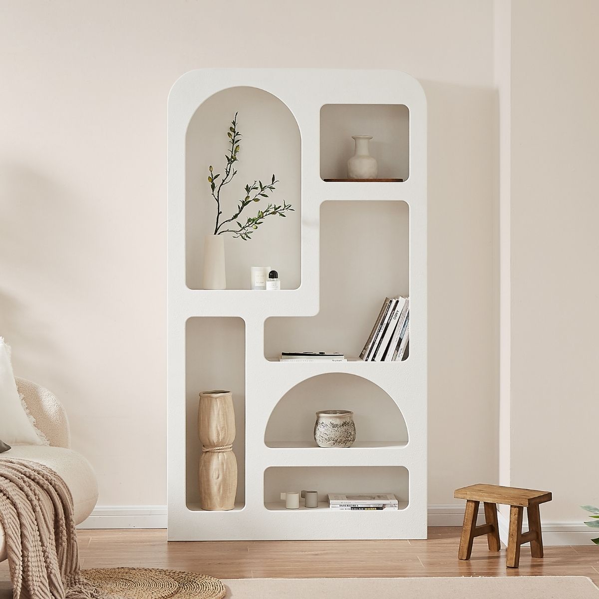 Serafina Chalk White Display Shelf