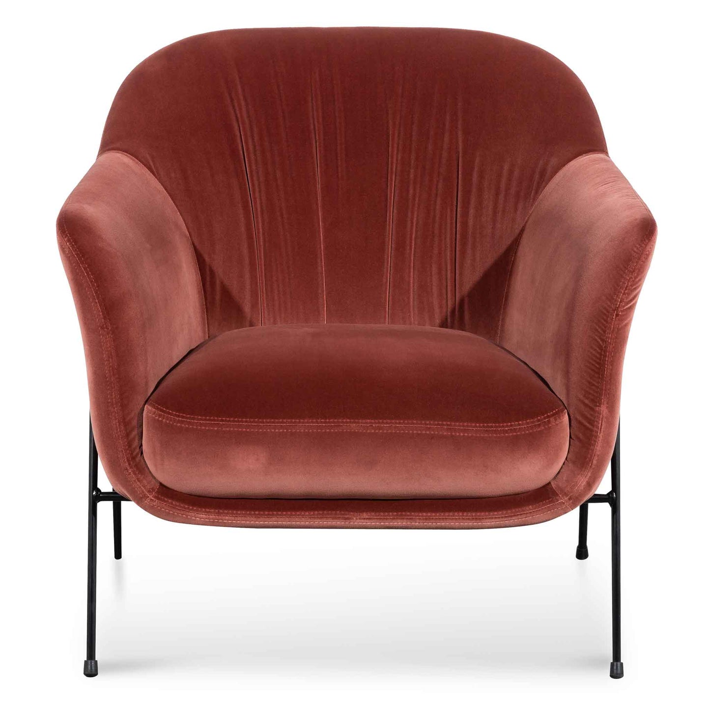 Odette Blood Orange Velvet Armchair