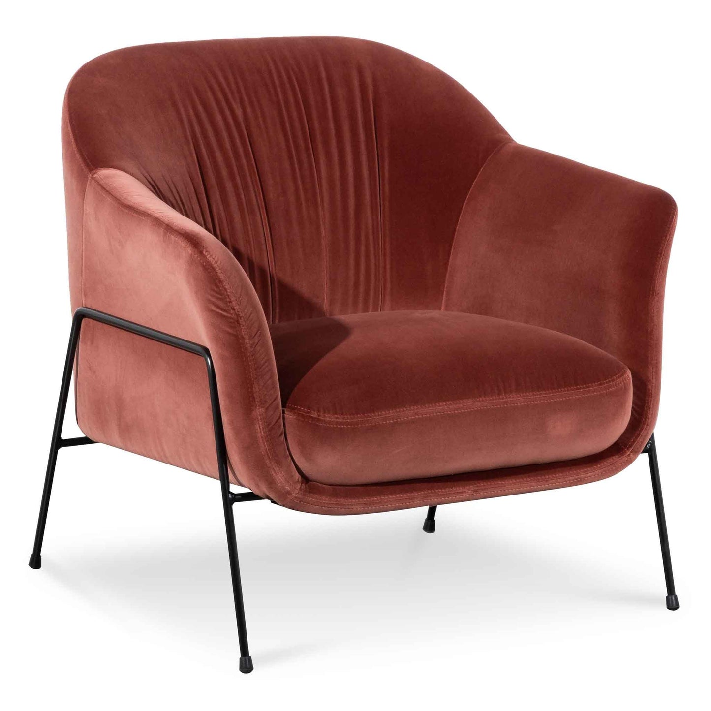 Odette Blood Orange Velvet Armchair